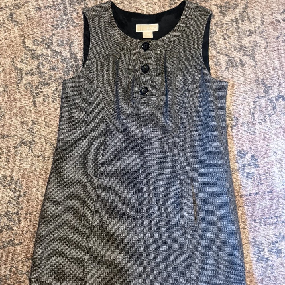 Michael Kors A line Tweed Sleeveless Dress with Pockets